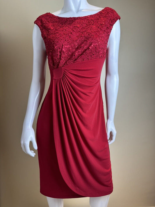 Connected Apparel Dress Women’s Size 8 Red Sequin.   (71)