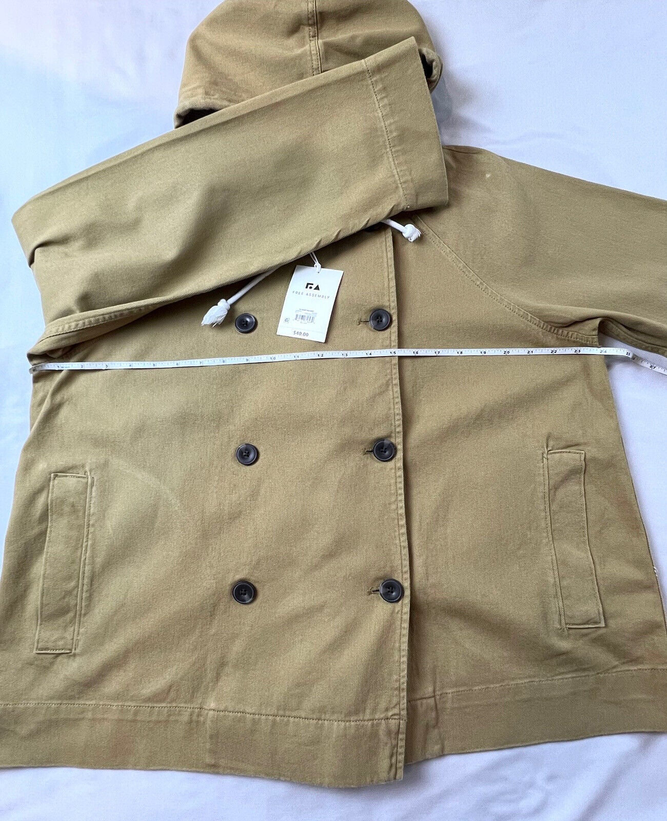 Free Assembly Women's Jacket Button Front Tan Size L