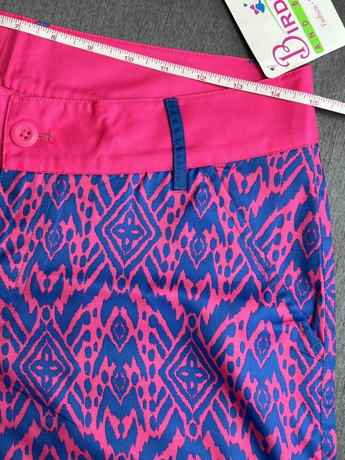 Birdie’s Women’s Golf Shorts Size 2 Pink/Blue Print (S1)