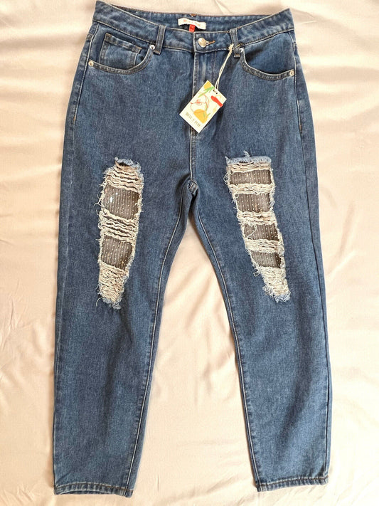 Women’s Jeans MELE & PERE Boyfriend Relaxed & comfortable fit Size M Blue Denim