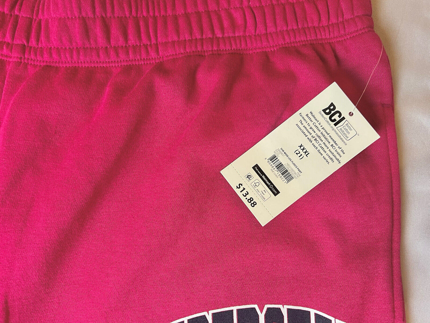 No Boundaries Women’s Wide Leg Fleece Pants Pink Fuchsia Size 3XL