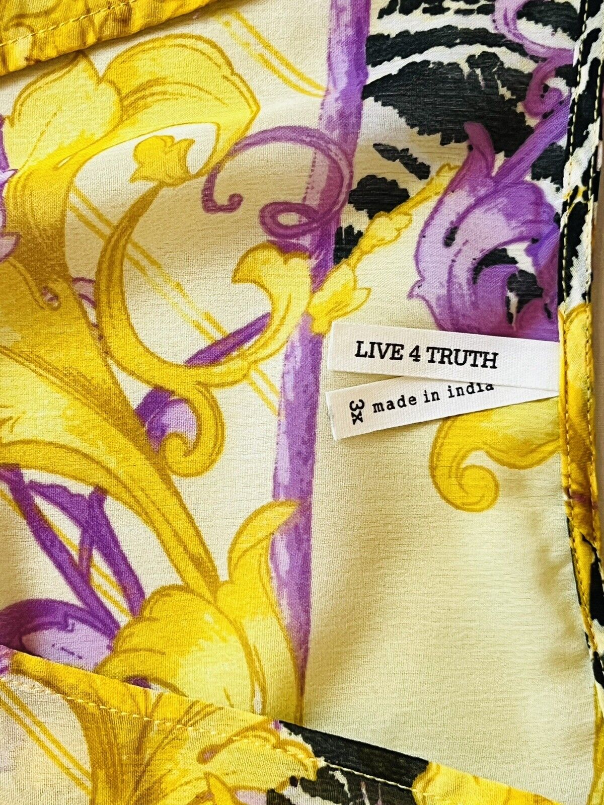 Live 4 Truth Women’s Yellow Zebra Print Kimono Sz 3X