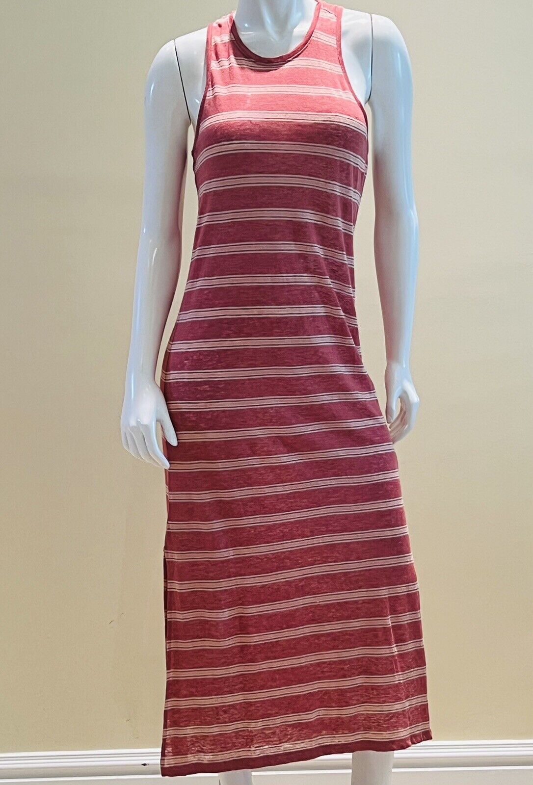 JOIE Women's Twist Back Linen Tank long Dress Size XS $228 Retail