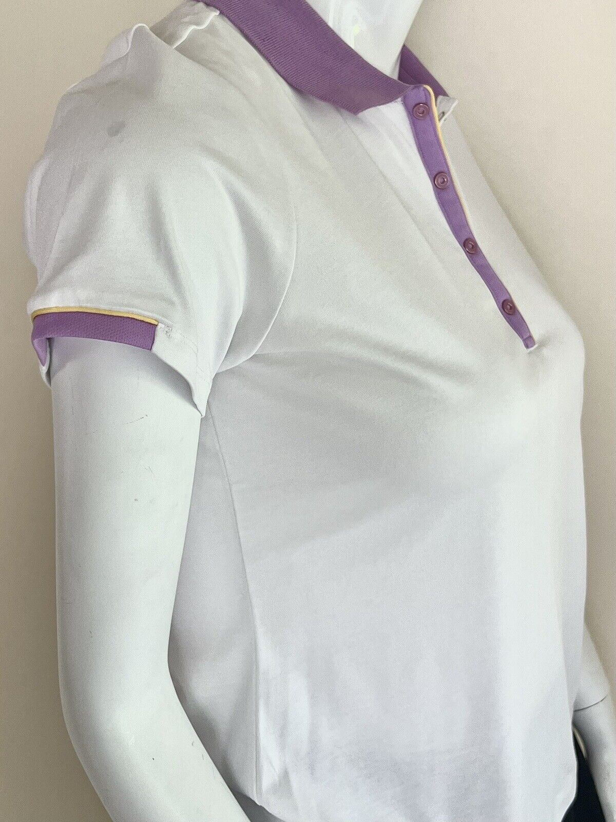 E.P Pro Tour Tech Women’s Top Golf Polo Shirt White Sz L