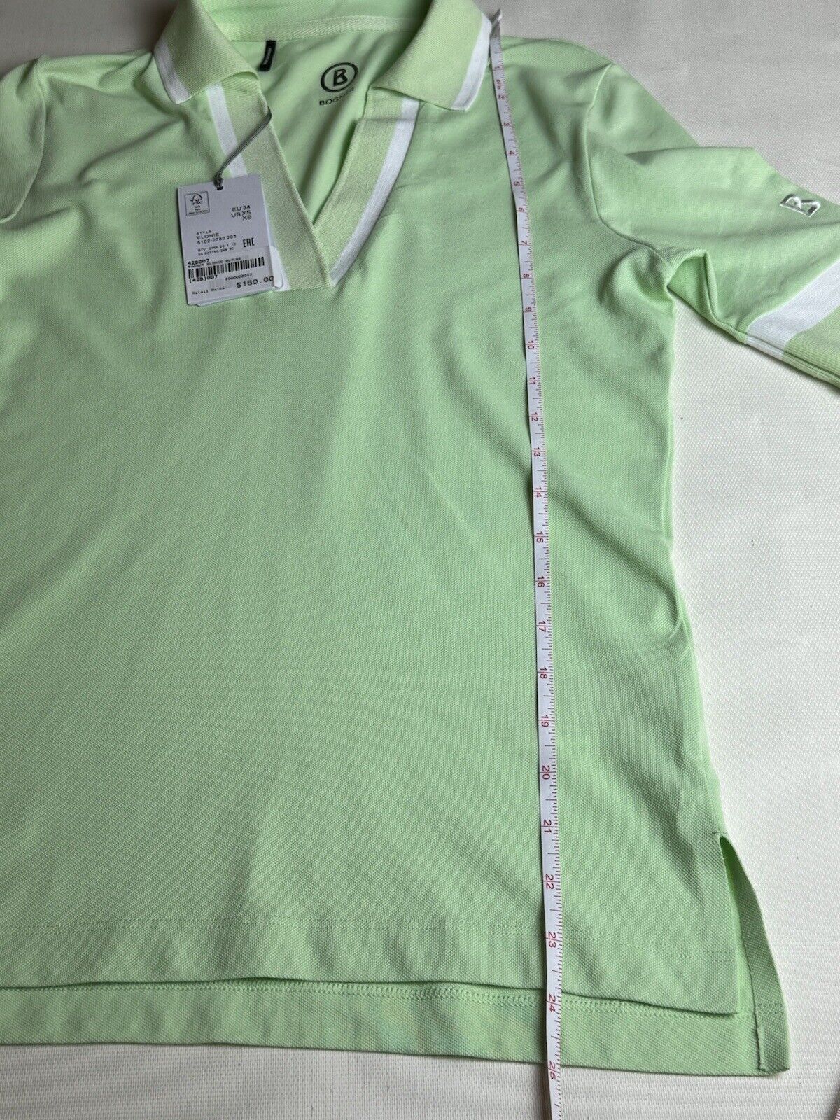 Bogner Women’s Polo Green Short Sleeve Shirt Sz XS