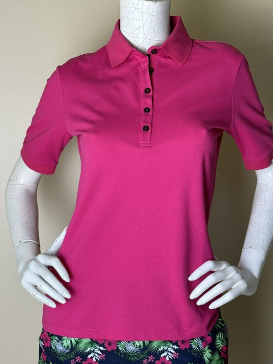 Bogner Women’s Polo Fuchsia Short Sleeve Shirt Sz S  (64)