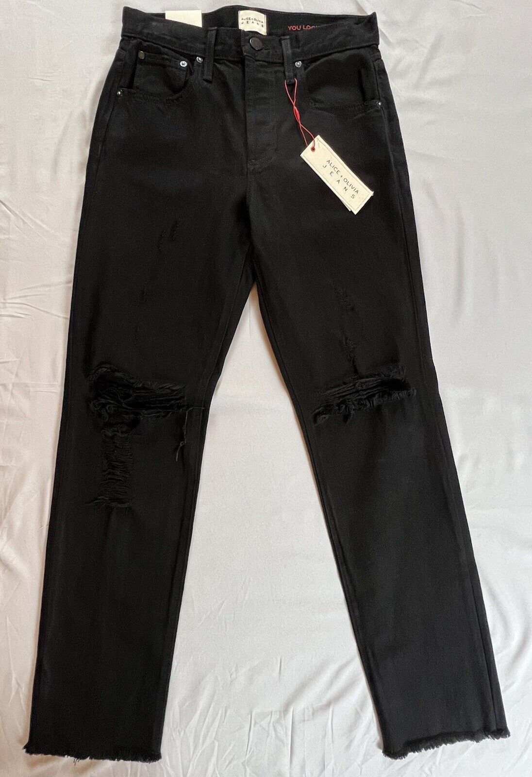 Alice + Olivia Women’s Black Stretch Jeans Sz 25 $265 MSRP