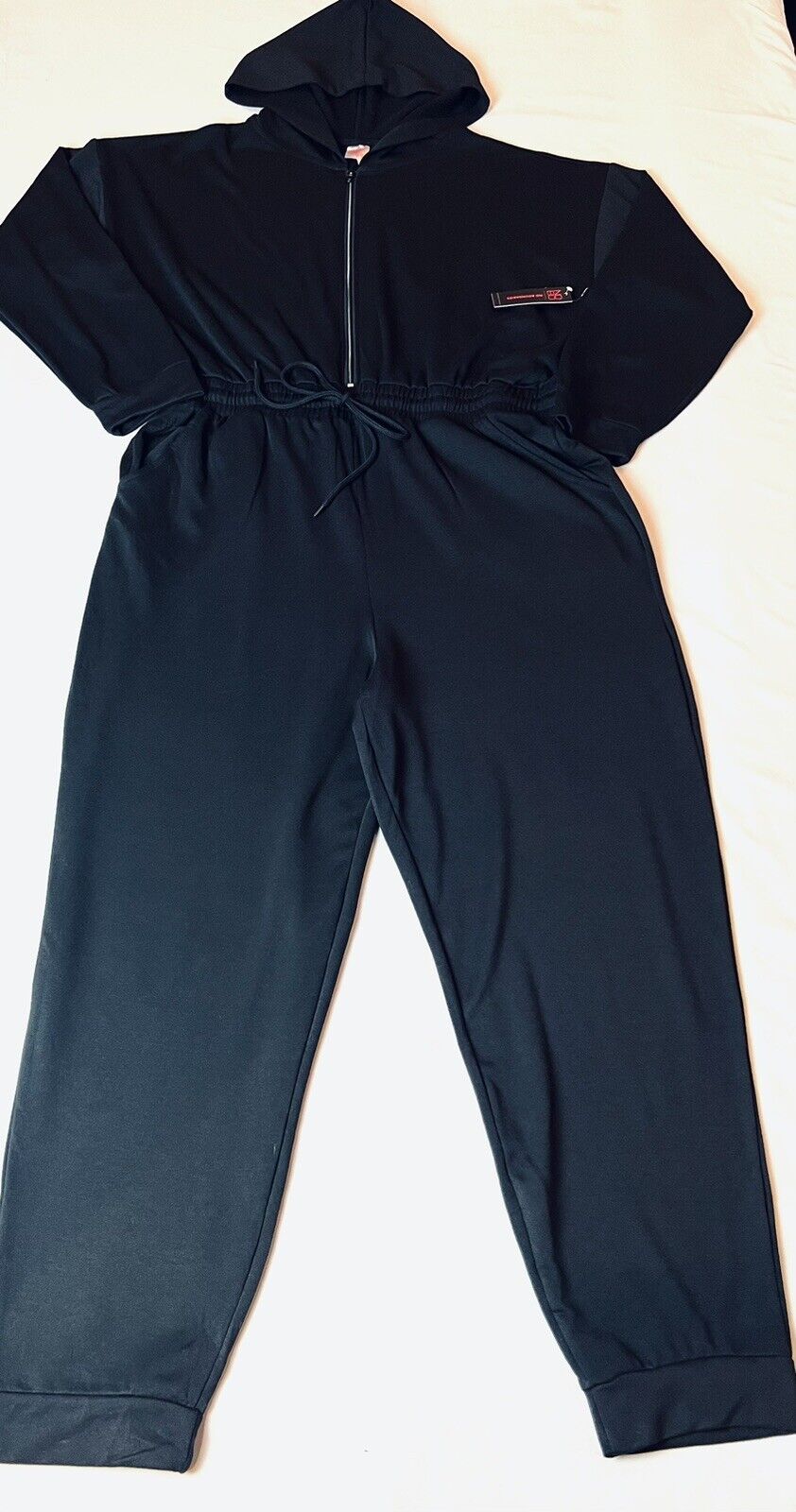 NO Boundaries Women’s Hoodie Black Long Sleeve Jumpsuit Sz 3XL