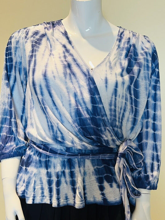 Lauren Ralph Lauren Women’s Blouse tie dye blue  Sz L (9)