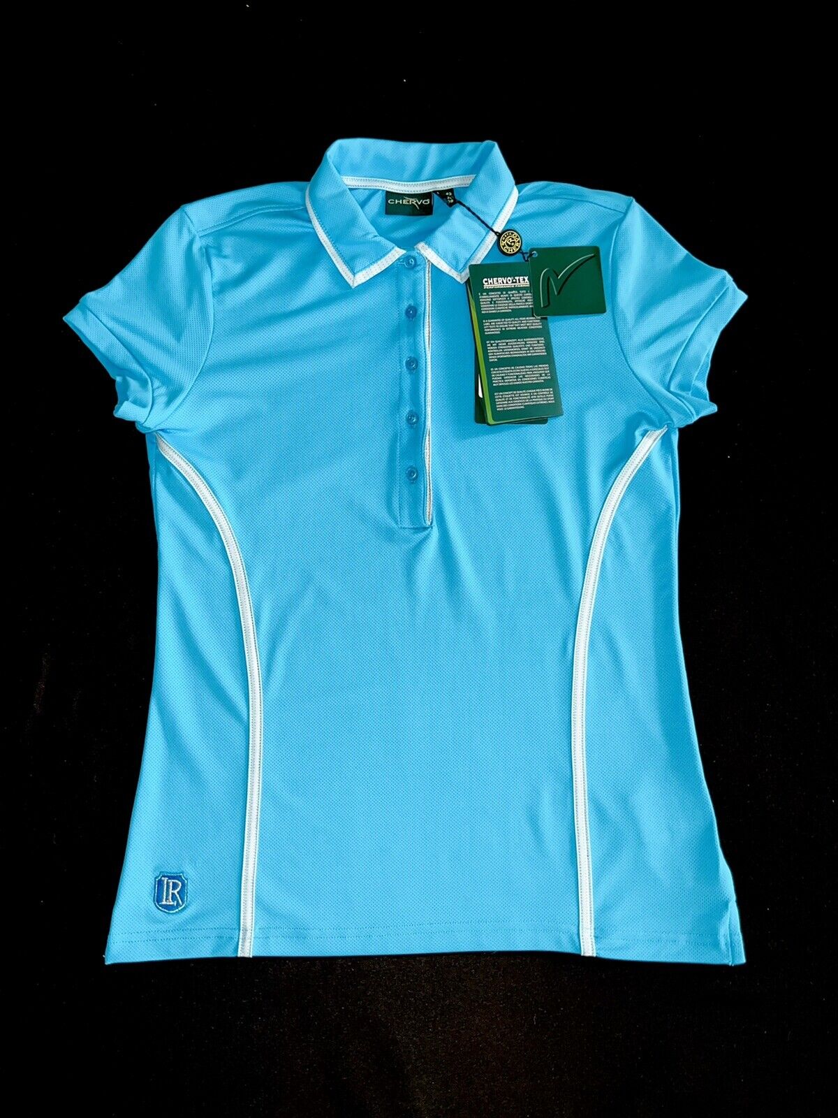 CHERVO Women’s Polo Shirt Tennis Golf Blue SZ S