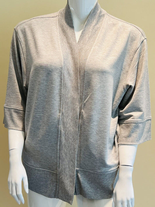 Lauren Ralph Lauren Womens Top Size L Open Front Cardigan gray