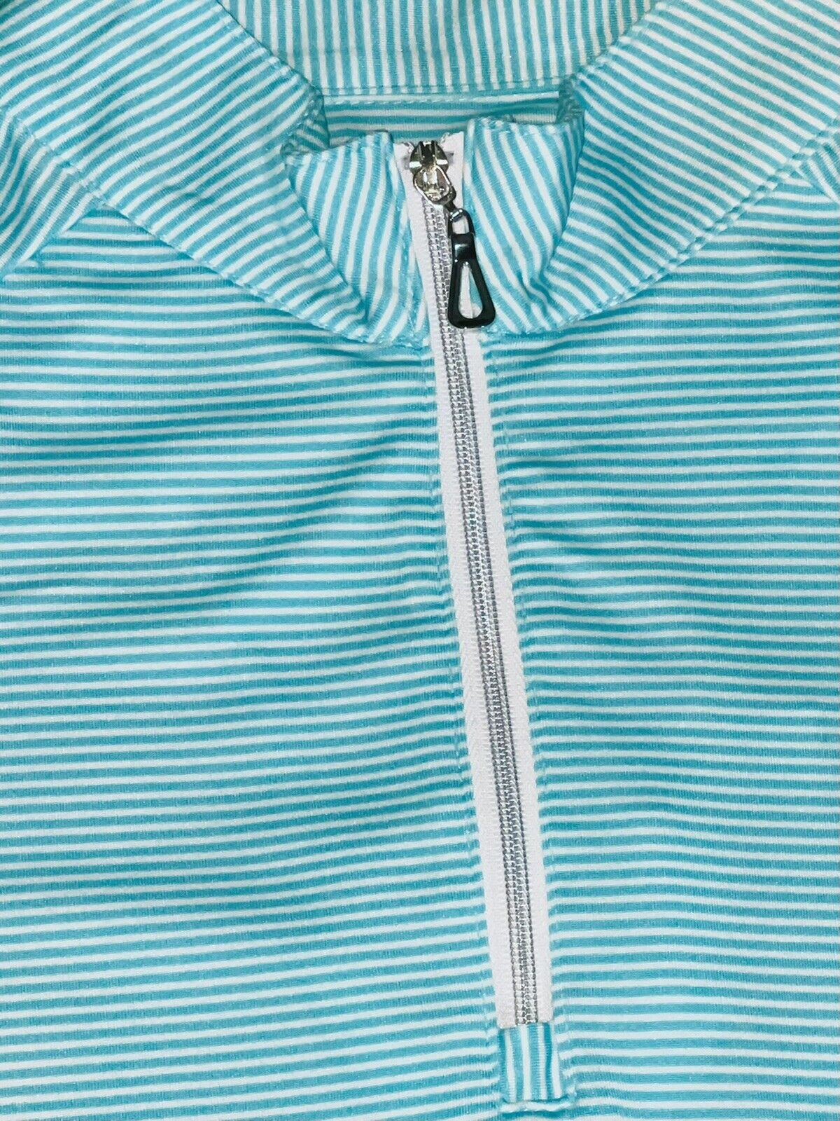 Sport Haley Women's Golf Shirt White/Blue Stripes Sz L