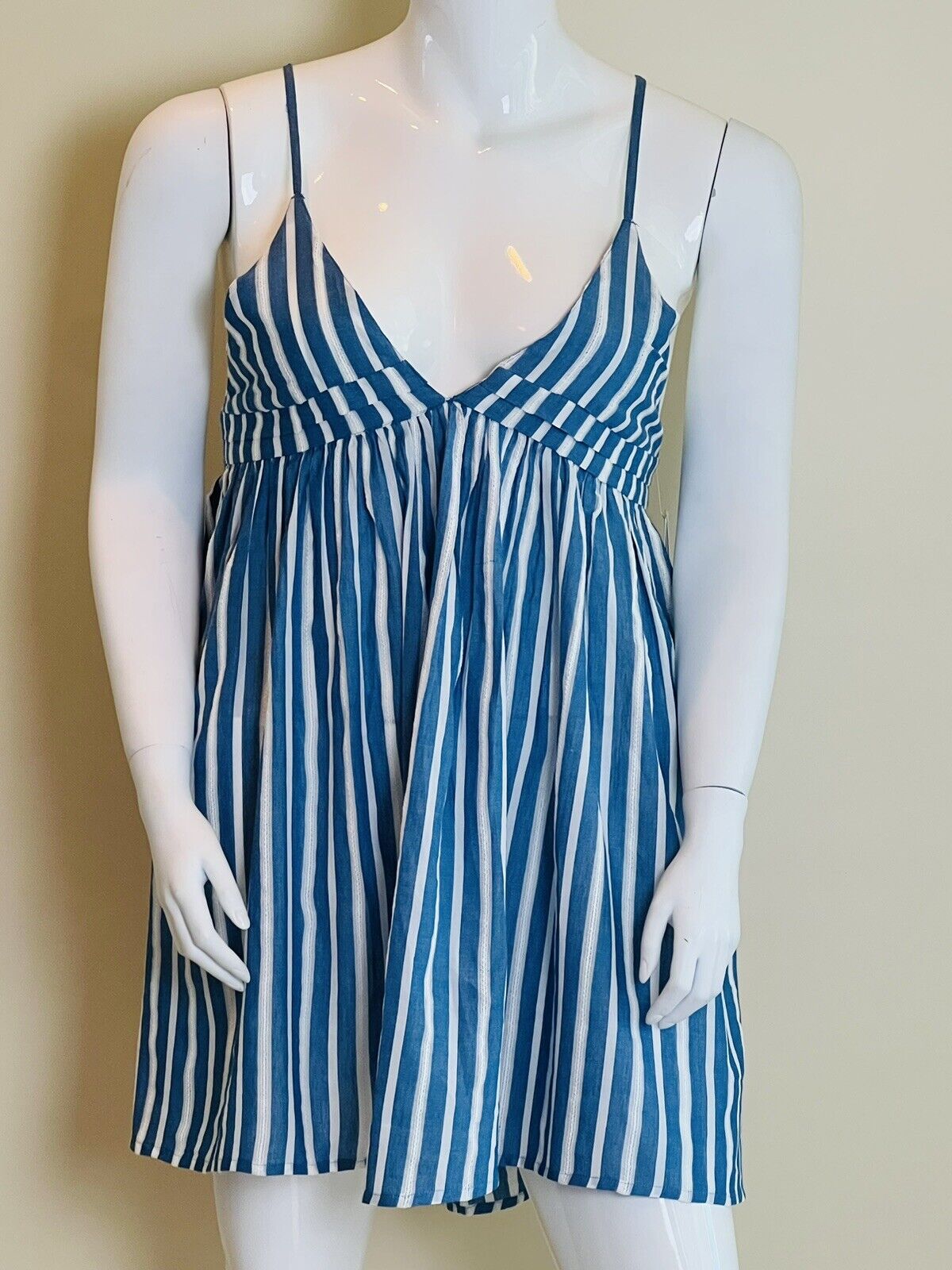 Oneill Dress Women’s Striped Sleeveless Straps Dress Sz XL Blue White (2#)