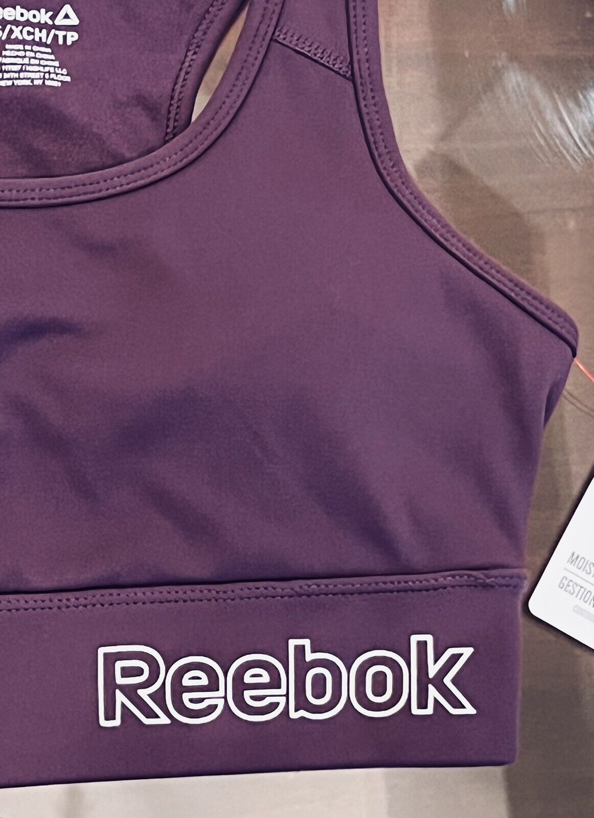 Womens Reebok Padded Sports Bra Burgundy Sz XS