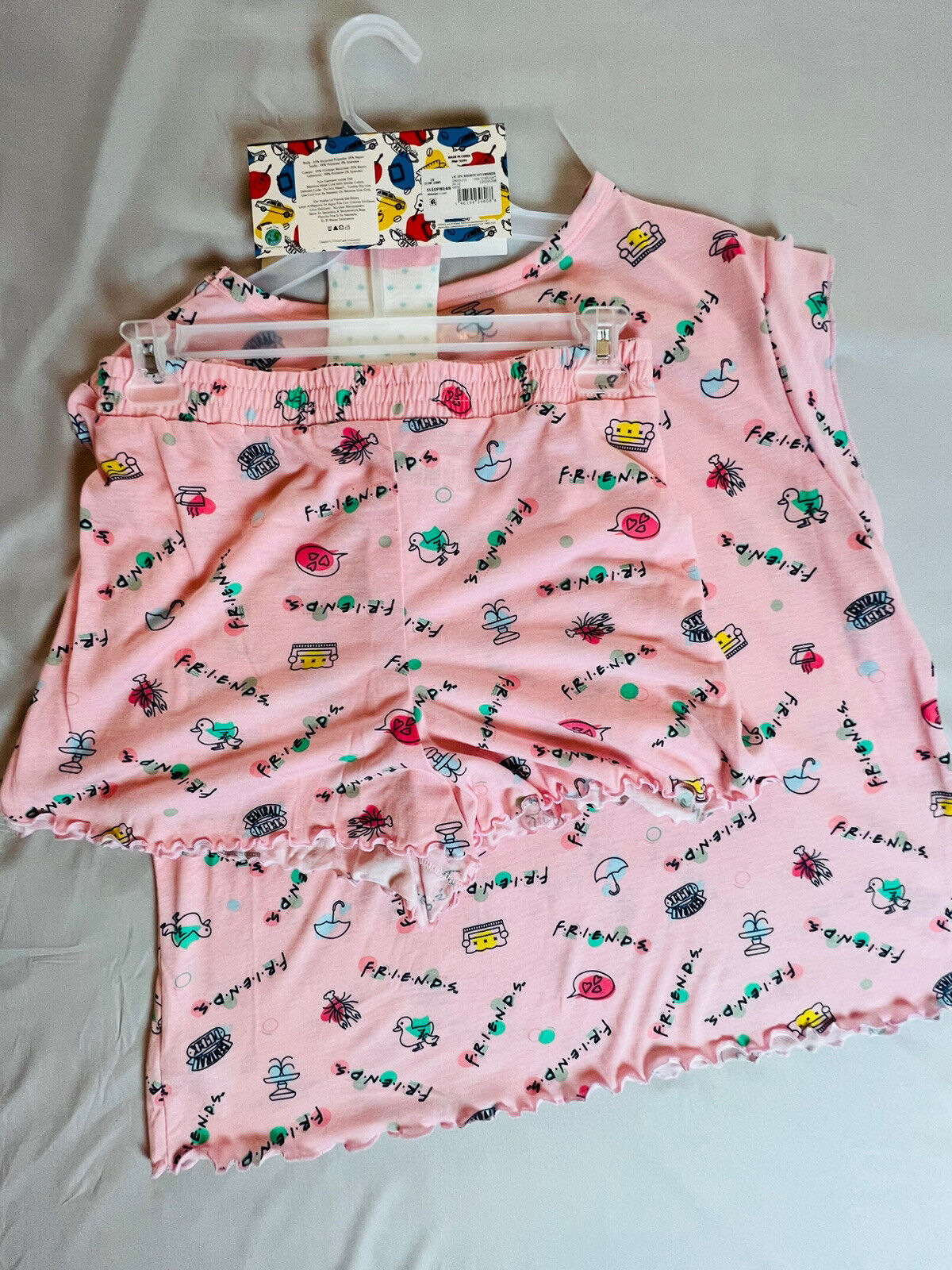 Friends tv show 3pc Short Set Sleepwear Sz 3x 22/24 socks shirt and shorts