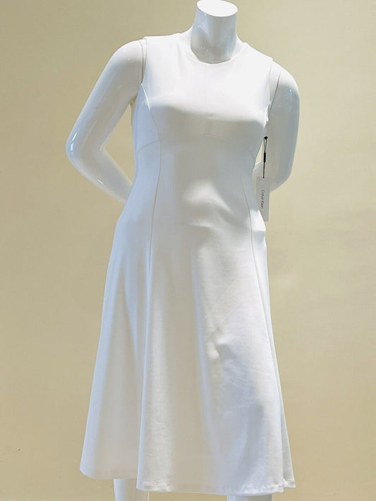 Calvin Klein White Ivory Sleeveless Dress NWT Size 10