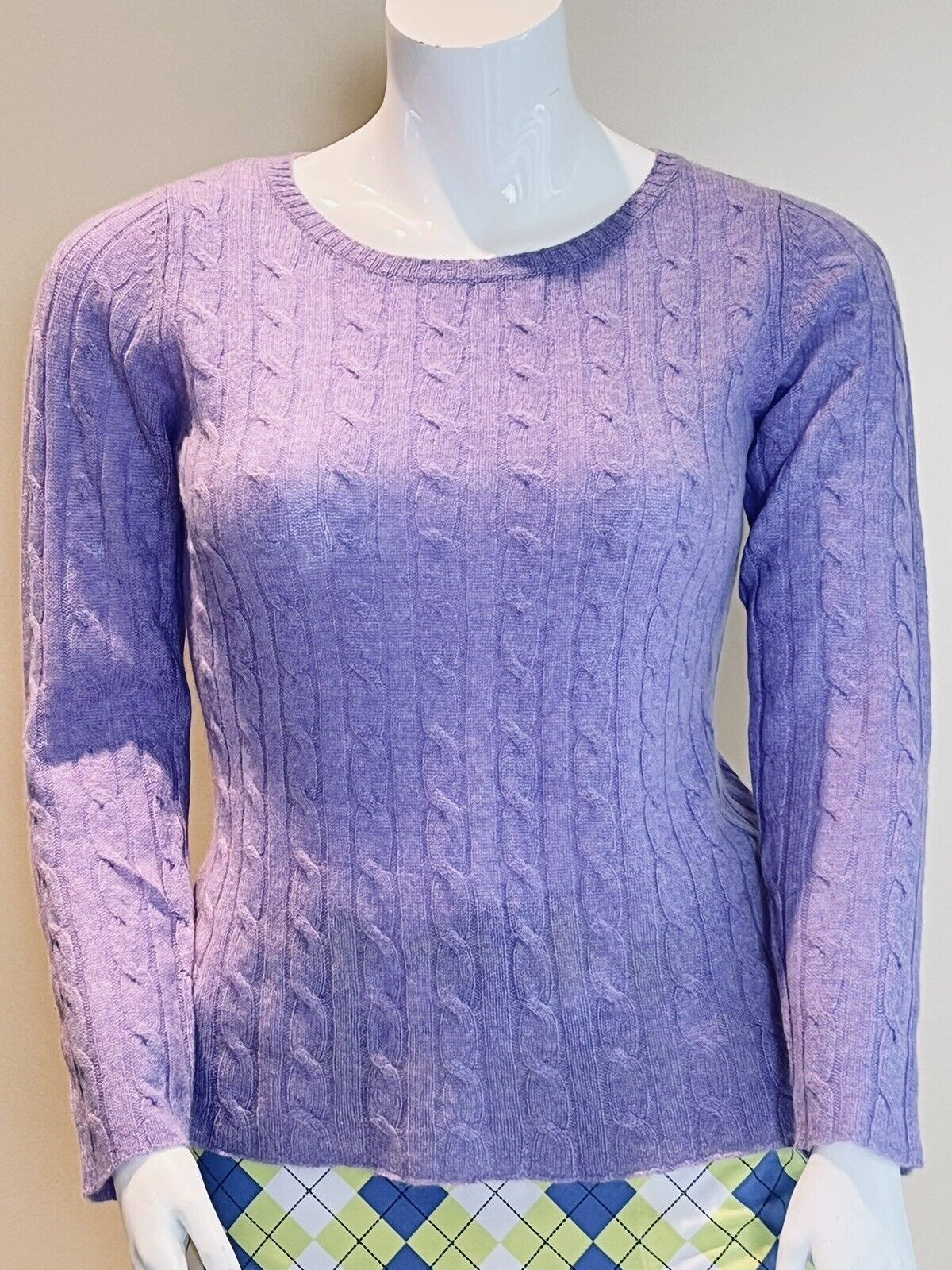 Claudia Nichole Women’s Solid Long Sleeve Cashmere Sweater Purple Sz L (10)