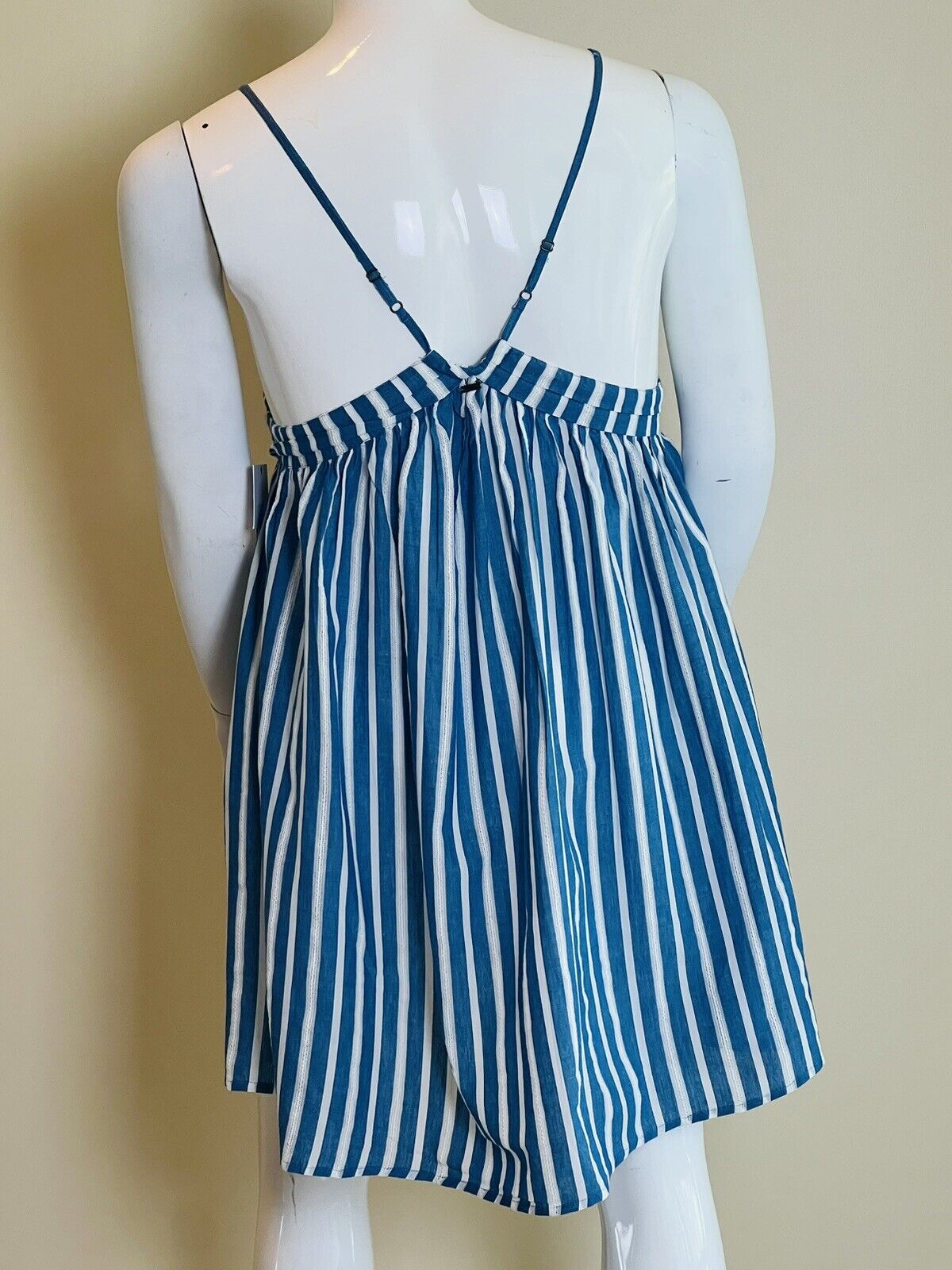 Oneill Dress Women’s Striped Sleeveless Straps Dress Sz XL Blue White (2#)