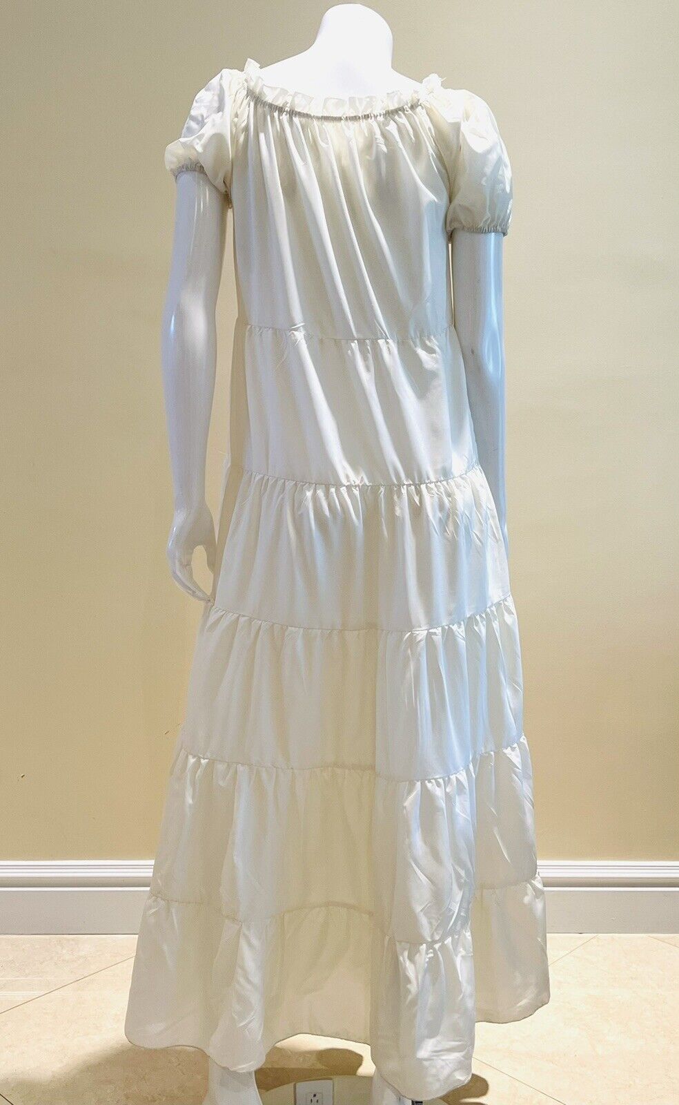 Long Maxi Dress Sheer Cream Sz S/M