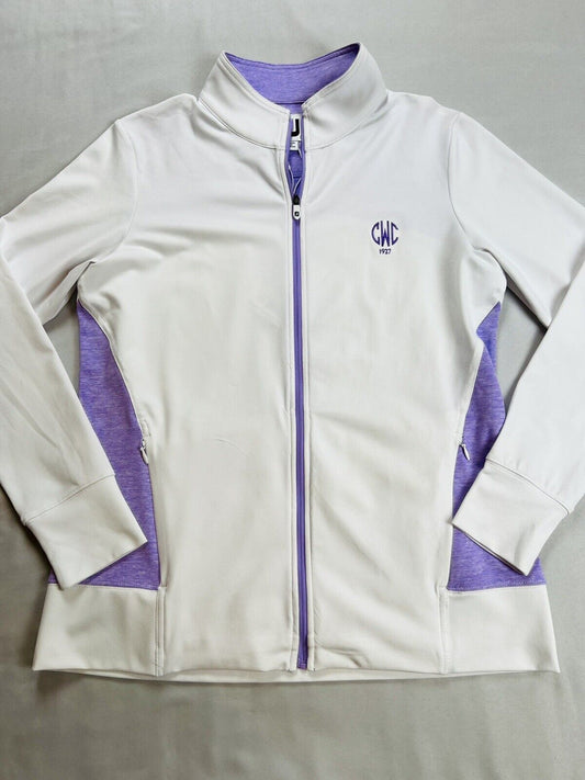 FootJoy Women’s White Purple full zip golf athletic jacket Sweatshirt size M