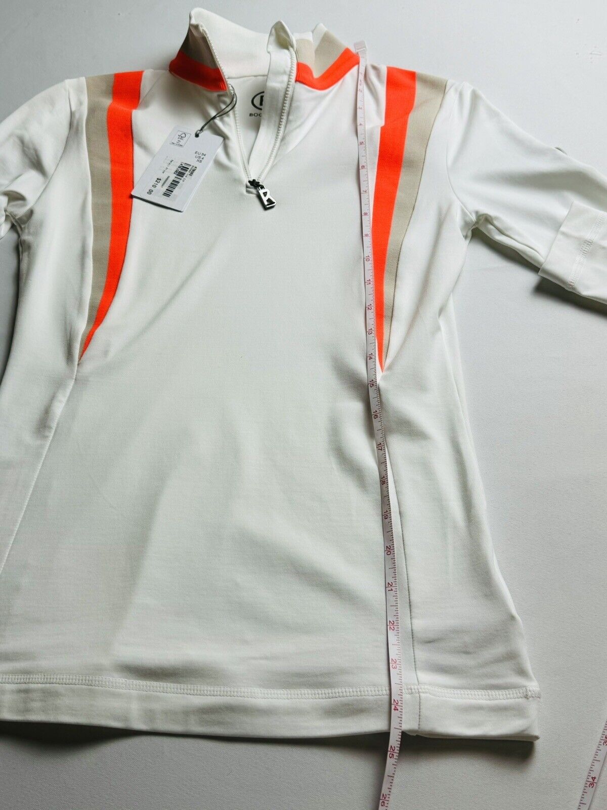 Bogner Women’s Sweatshirt White with Neon Orange Sz XS. (62)