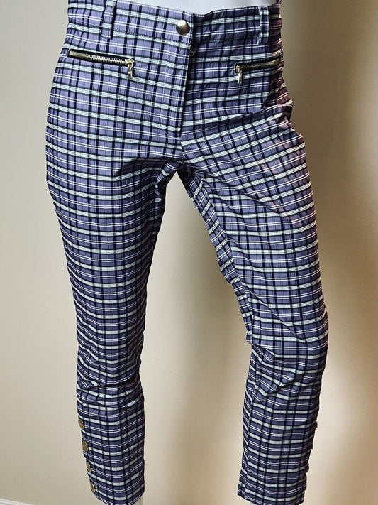 Brendratti Elina Luxury Golf Purple Plaid Pants size 46, US Large.   (51)