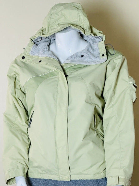 COLUMBIA SPORTSWEAR Women’s Full Zip Up Lined Green hooded Jacket Size L (69)