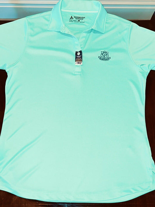 Bermuda Sand Women's Top Golf Polo Shirt Green Sz S