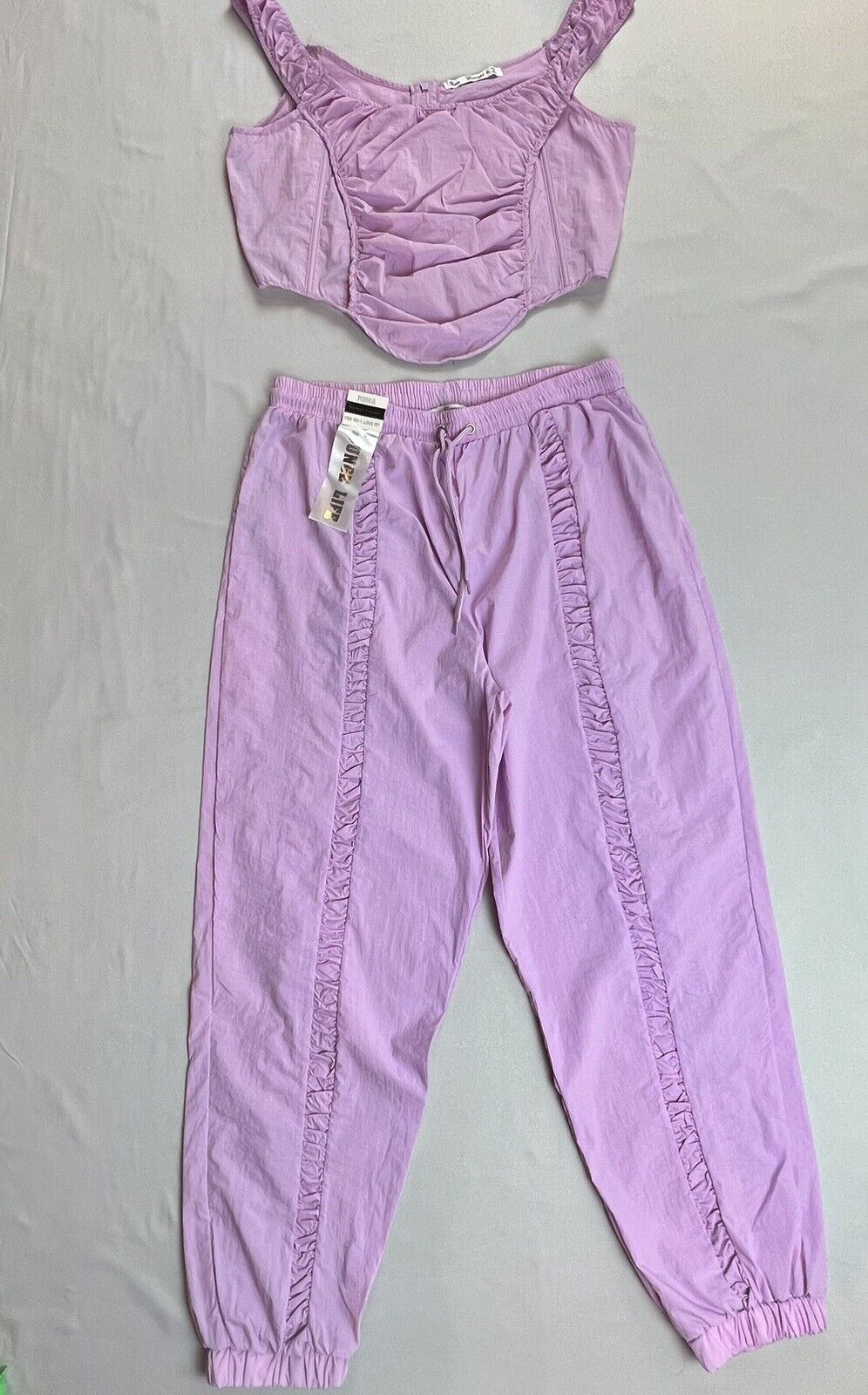 Roma Concept Women’s 2pc Set Top and Jogging pants Size XL Lilac Purple