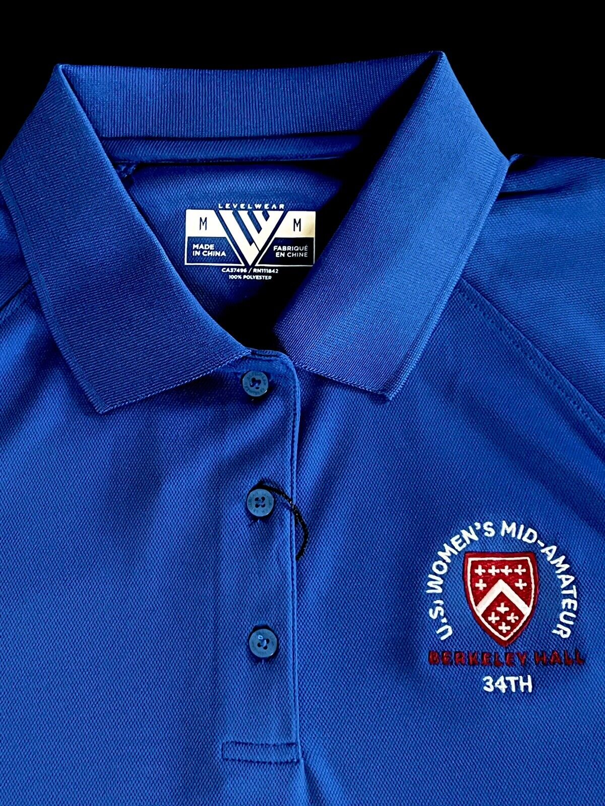 LeverWear Women's Golf Polo Shirt Blue Sz M