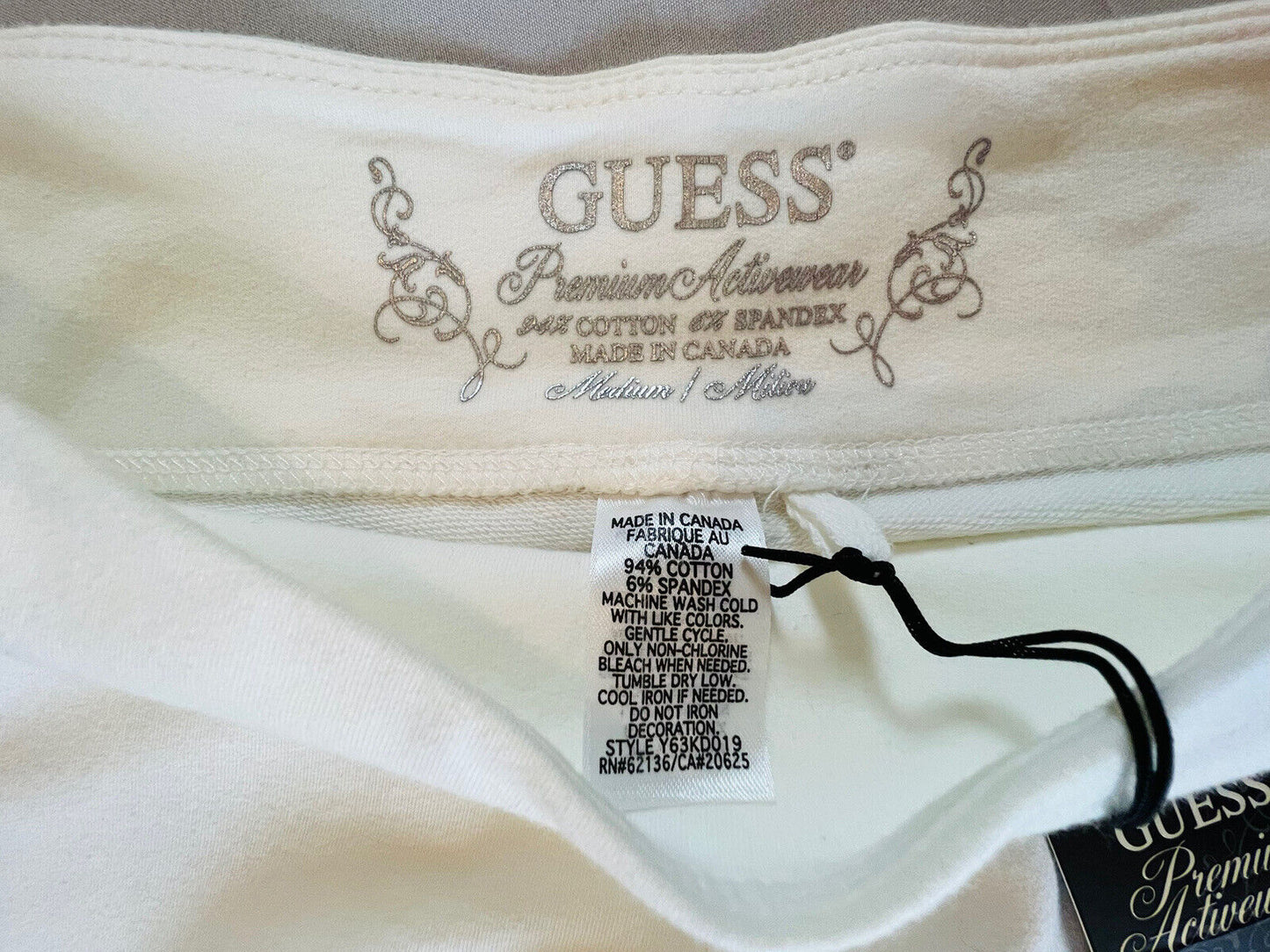 GUESS Los Angeles Active Jogger Pants Athletic Women’s Size M White Crystal Logo