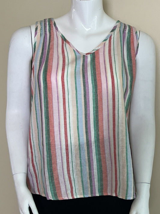 Time and Tru Women’s Sleeveless Striped Blouse Tank Top Size XL (3)