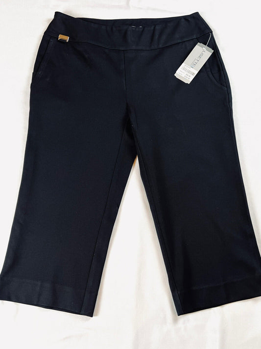 LISETTE L Montreal Women’s Golf Capris Pants Sz 10 Black