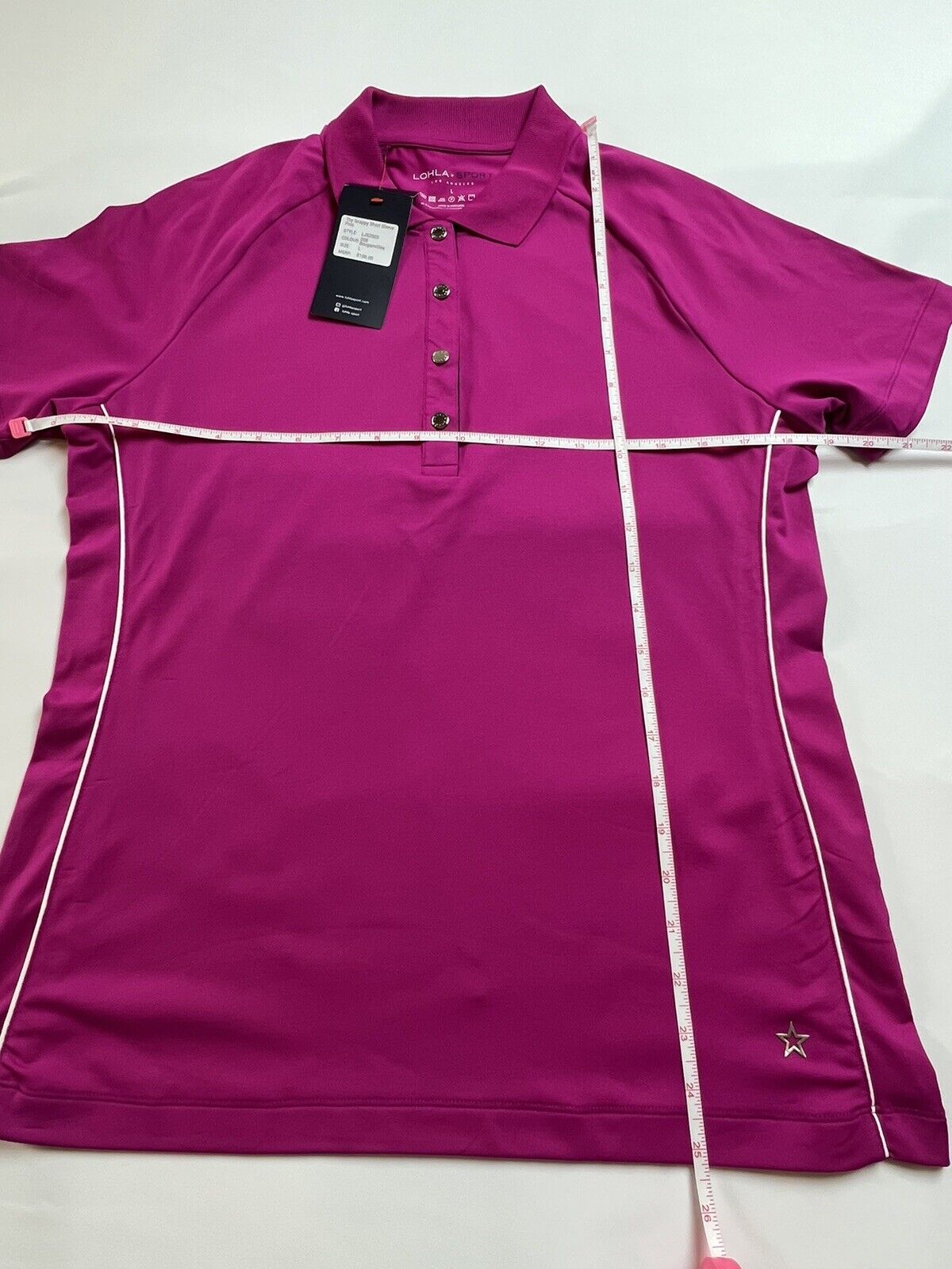 Lohla Sport Women’s Top Sz L Fuchsia Pink Golf shirt