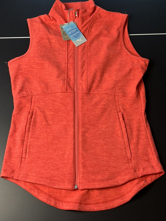 Puma Women’s KNIT VEST Sz S Orange