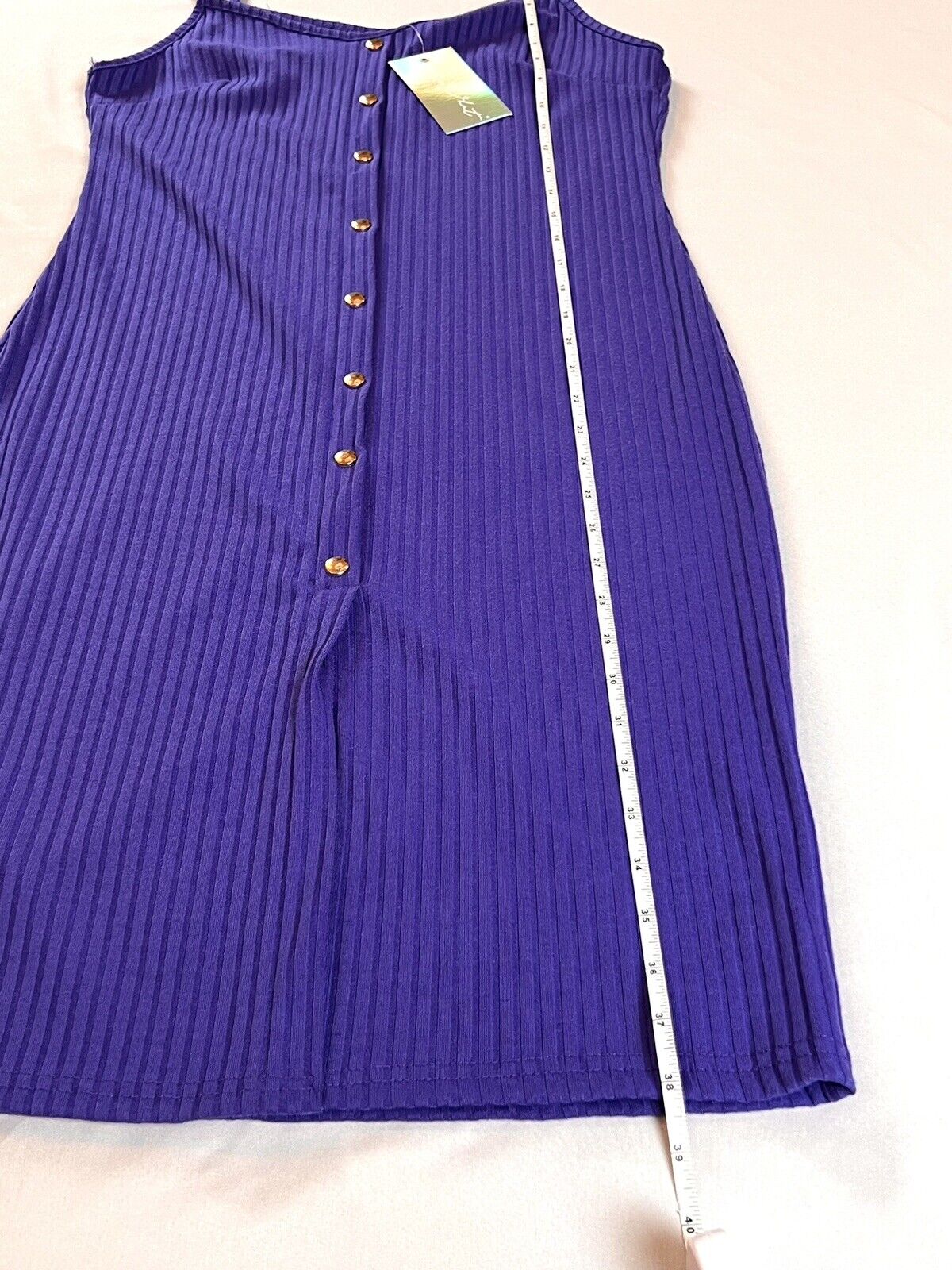 SAY WHAT faux button Stretch sleeveless dress Sz XL Purple