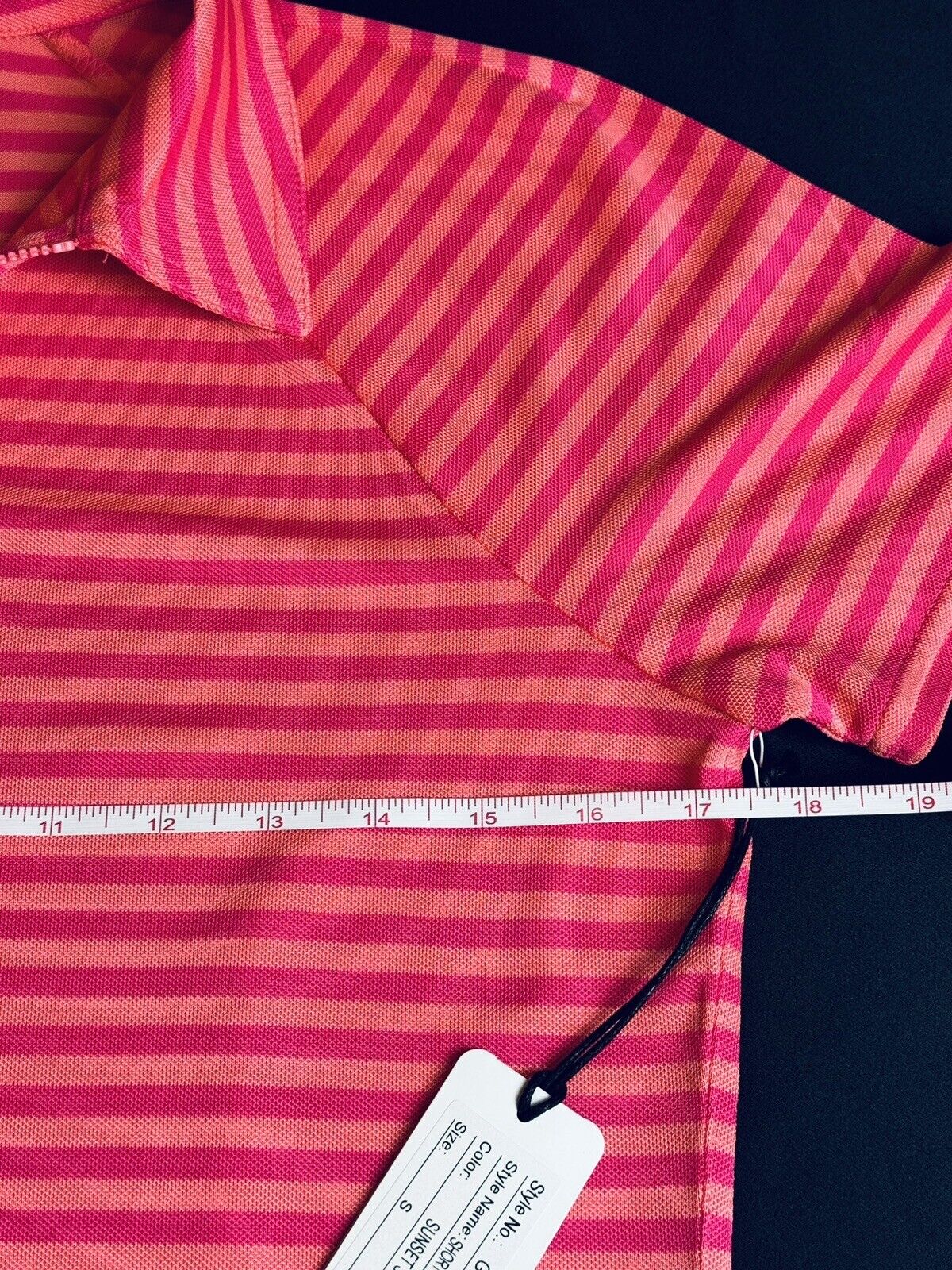 JOFIT Women's Golf Shirt/Top Red Pink Stripes Size S      (52)