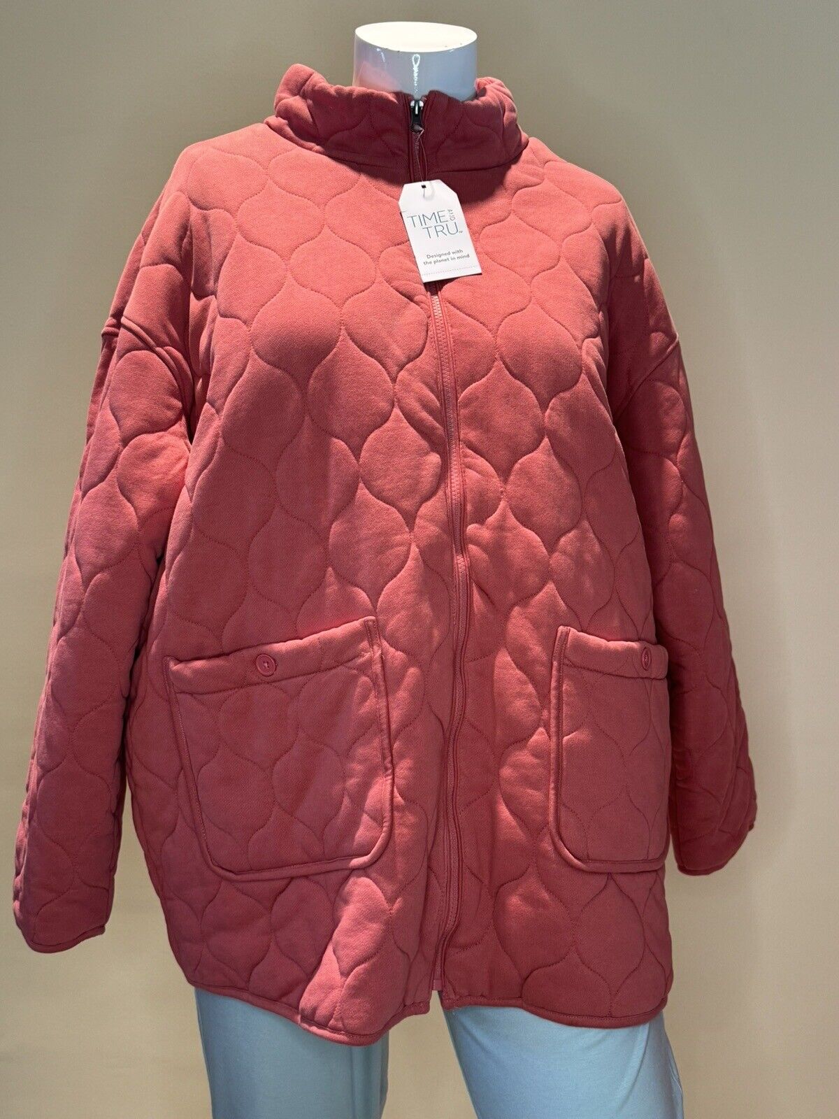 Time and Tru Women's Pink Onion Quilted Jacket size 1X. (73)