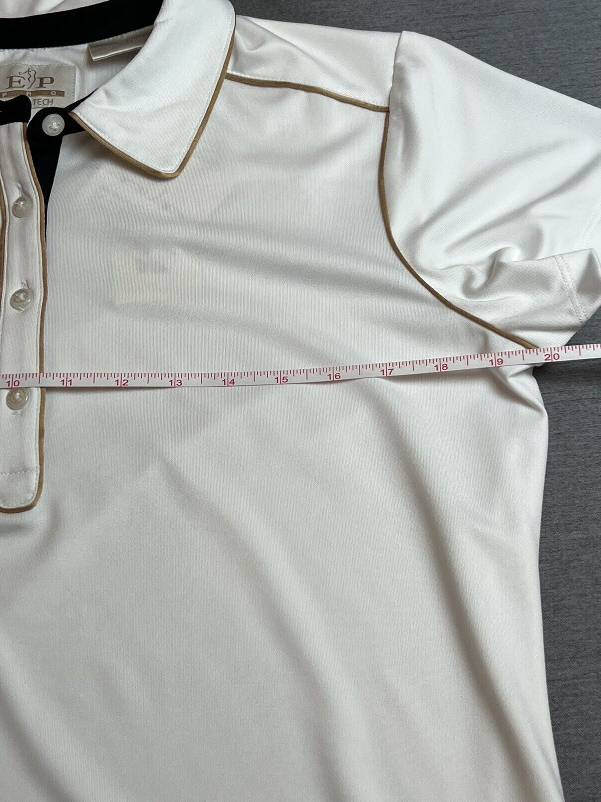 EP Pro Women's Golf Tour Tech Ivory Short Sleeve Sz L Shirt