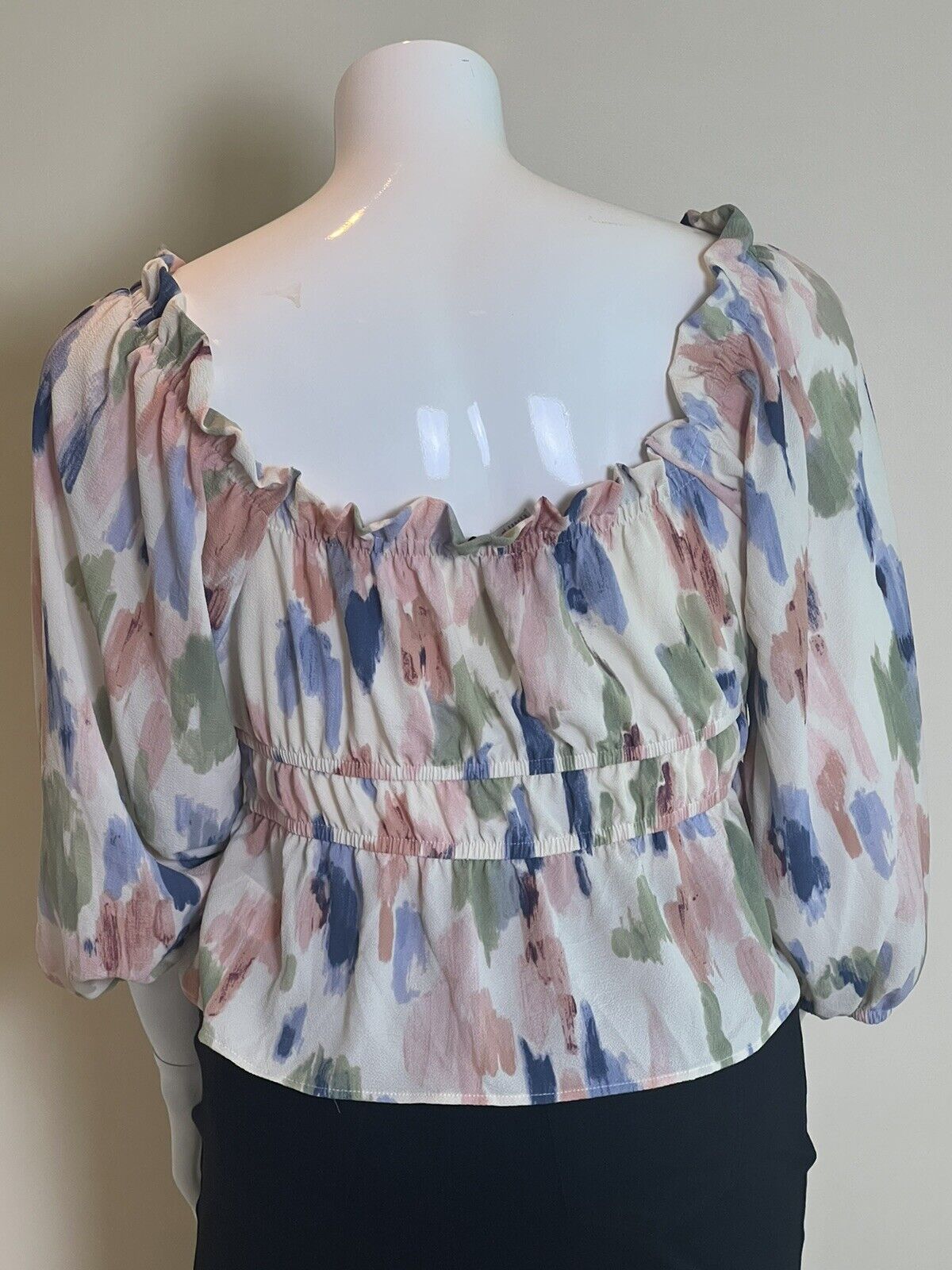 Sofia Vergara Jeans Blouse Size 2XL Multicolor Long-sleeve Top (3)