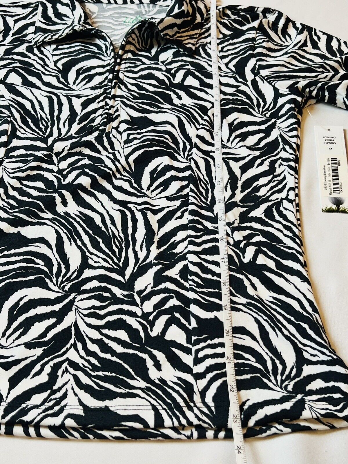 UBU ON THE GREEN Women’s Top Zebra Pattern Golf Shirt Size M (11)