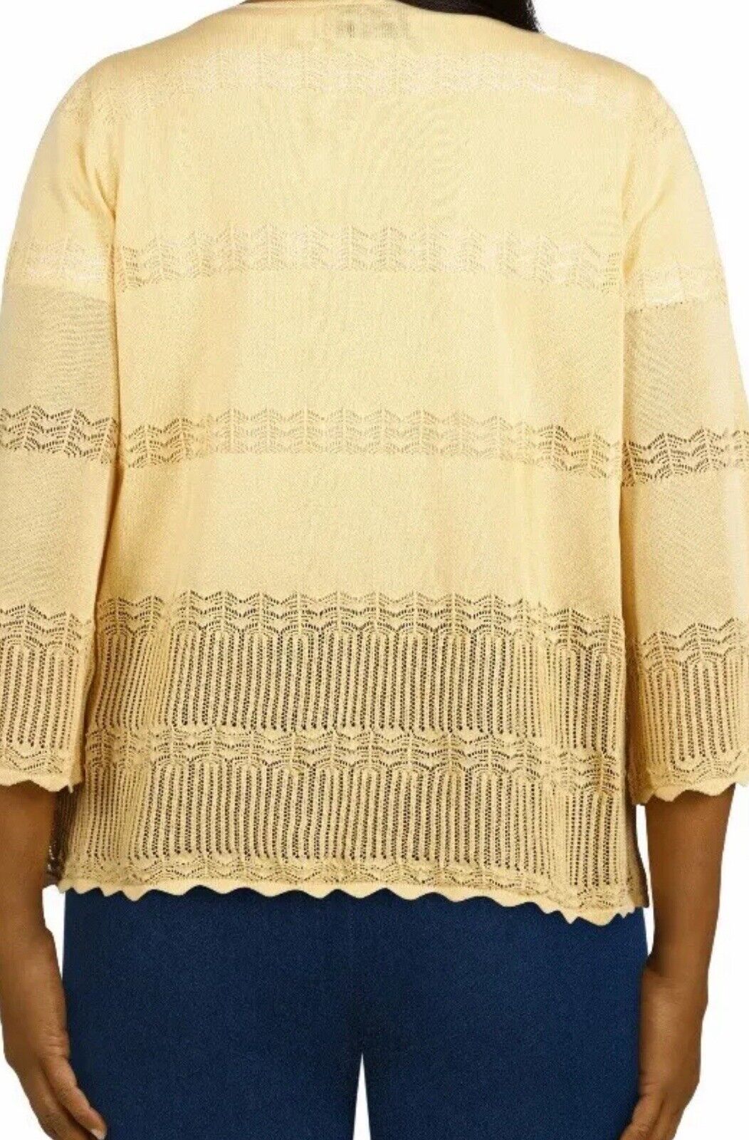 Alfred Dunner CLASSICS Yellow Cardigan Sweater Size PS