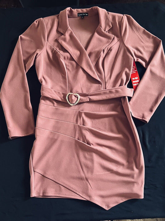 Crystal Doll Women's Suit dress Blush Pink Sz XL