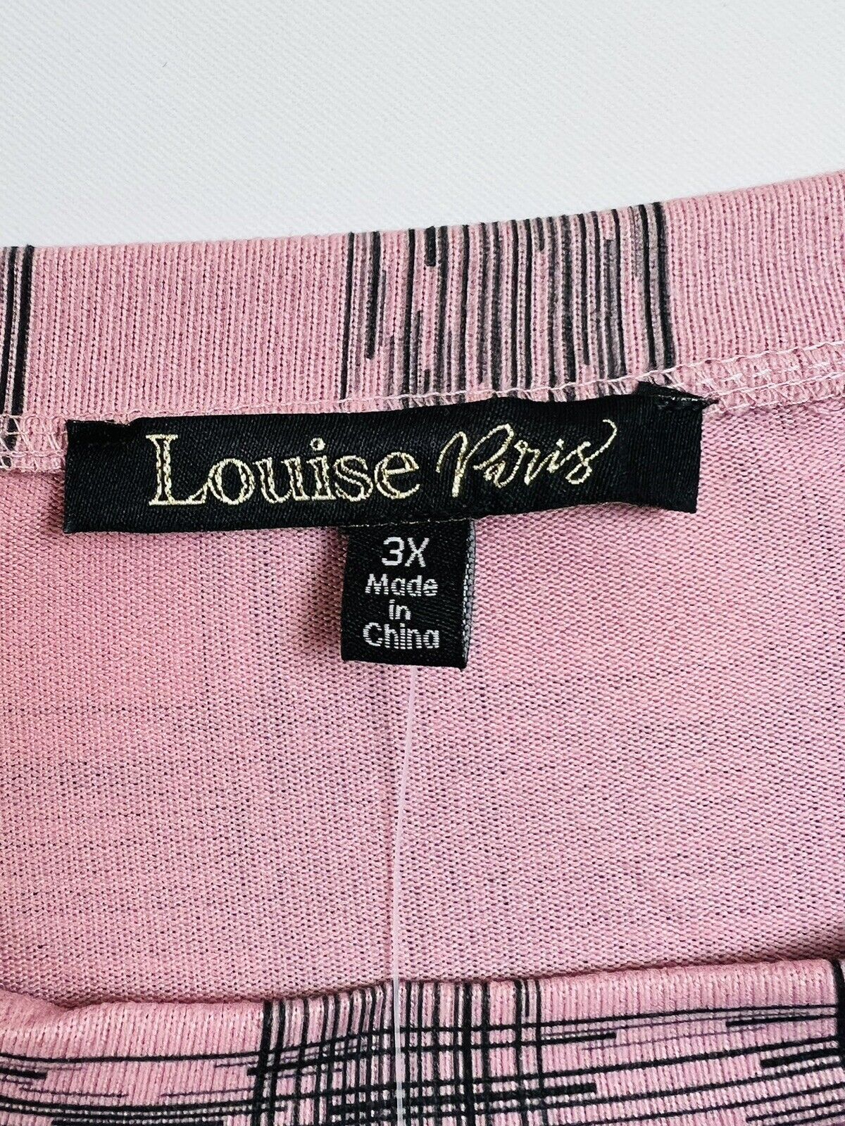 Louise Paris Women’s Blouse Pink Black Check Size 3X Top