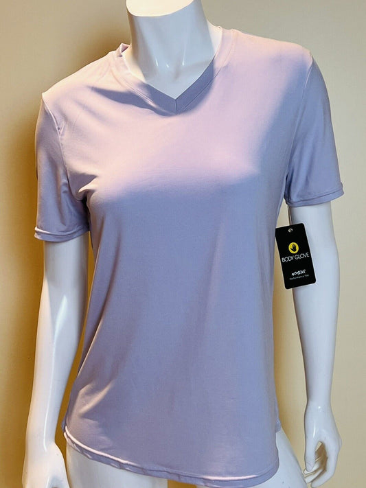 BODY GLOVE Shirt Women’s Sz L Purple Lilac Short Sleeve