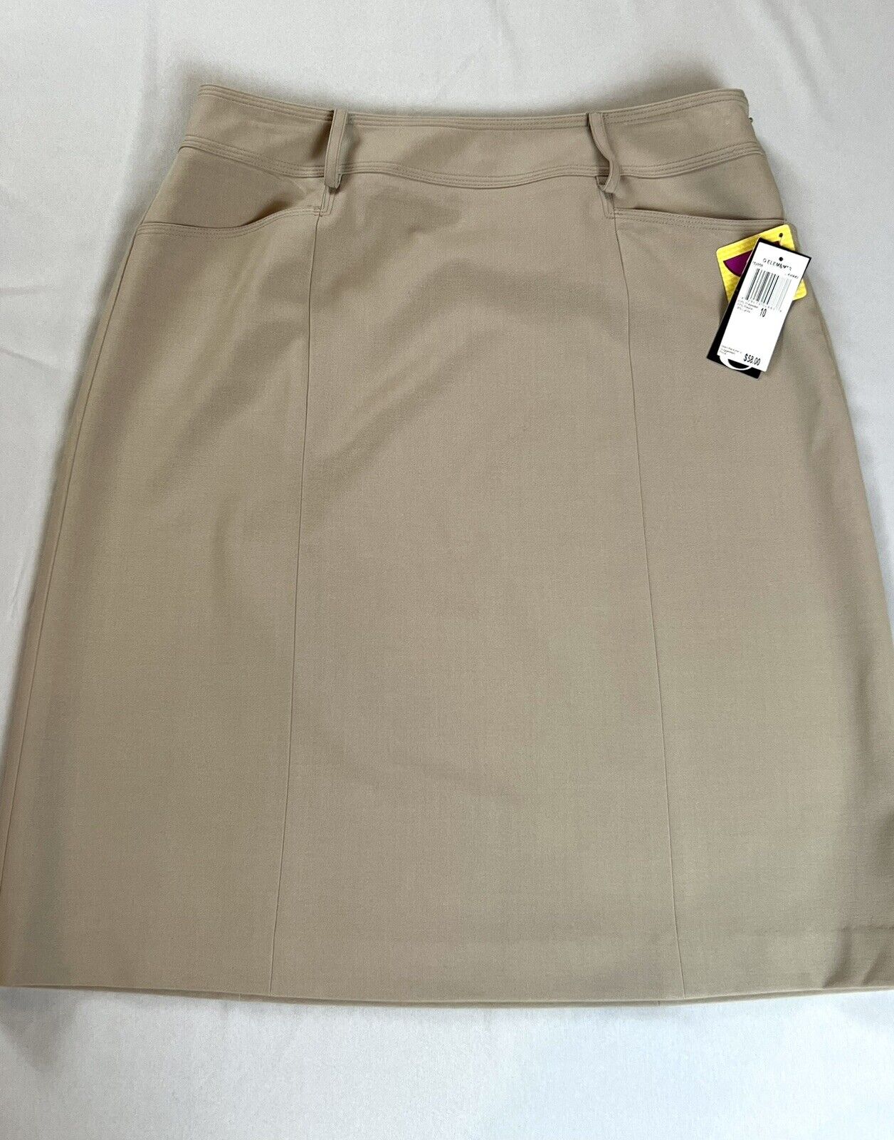 Element G” Women’s Straight Pencil Skirt Beige Sz 10