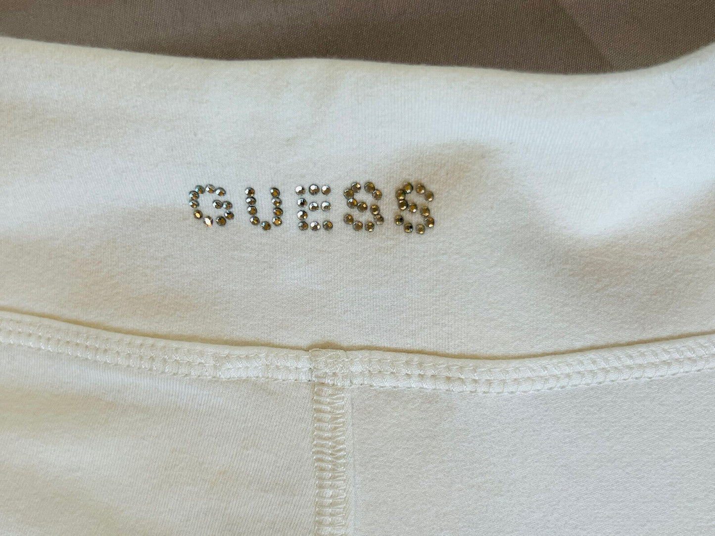 GUESS Los Angeles Active Jogger Pants Athletic Women’s Size M White Crystal Logo