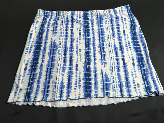 derek heart Women’s Stripes Blue White Sz 3XL Stretch Skirt