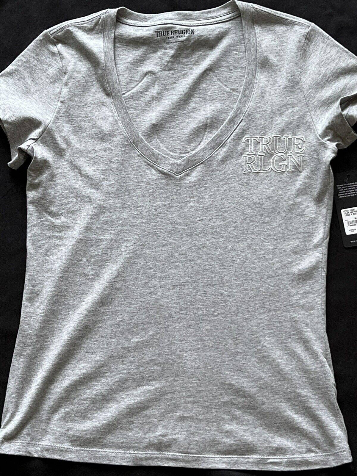 True Religion Women's S T-Shirt Gray Sz M