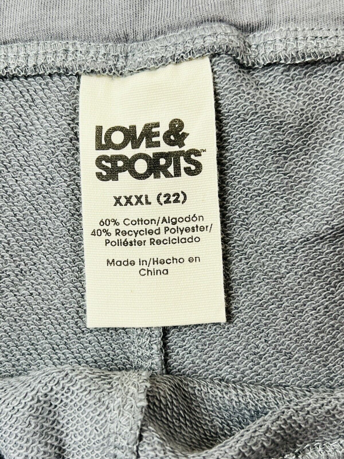 Love & Sports Women's Mid Rise High Performance Gray Shorts SZ 3XL